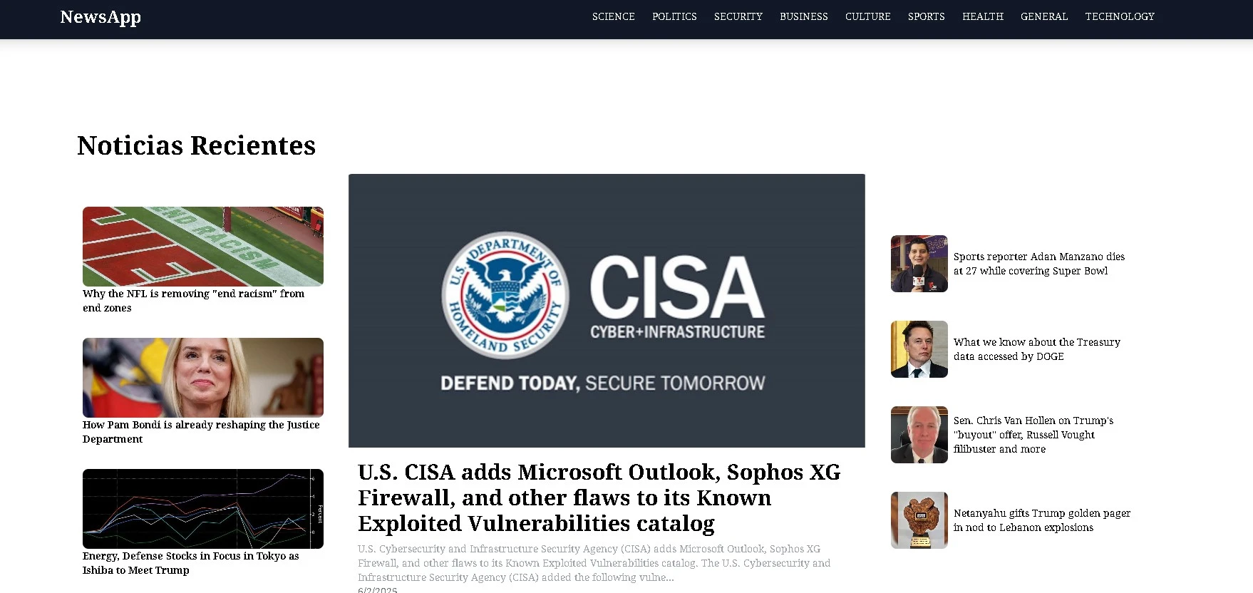 Web de noticias